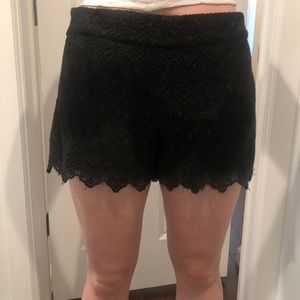 Eyelet black shorts